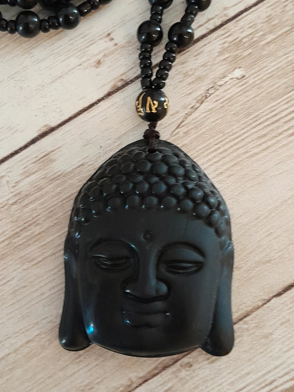 Collar Buda, en obsidiana negra – photo 2